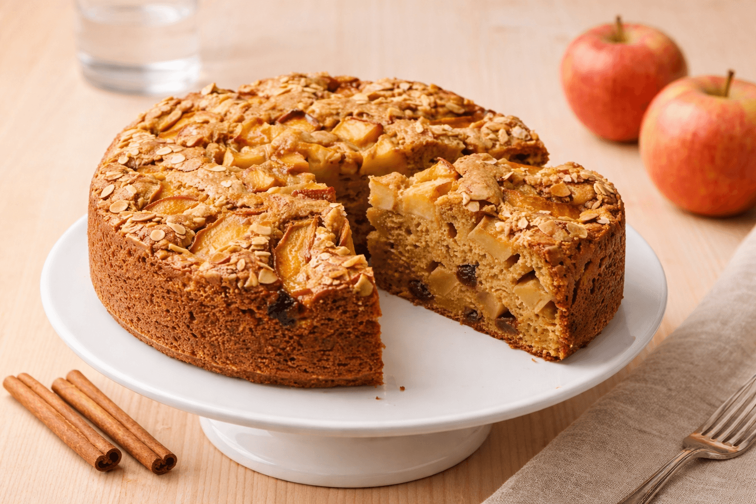 Torta di mele e avena