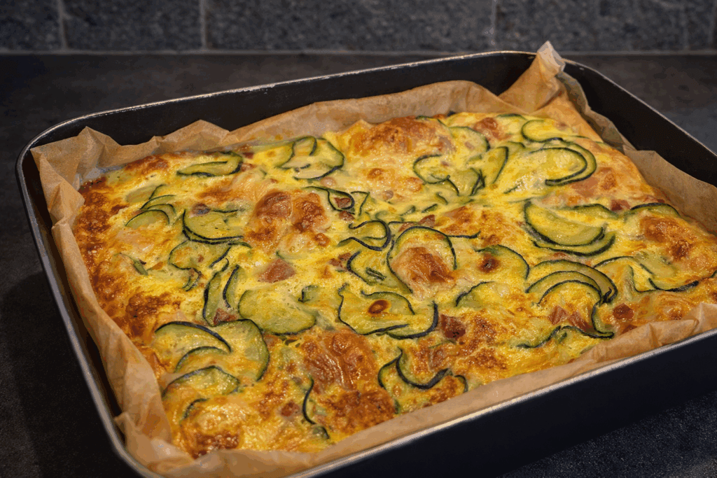 Ieri sera cena completa e saziante con questa torta salata di zucchine e scamorza: ricca di proteine e pronta in meno di un’ora