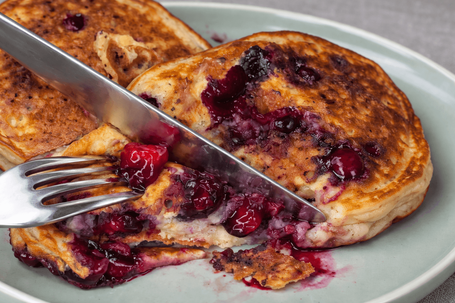 Pancake banana e mirtilli