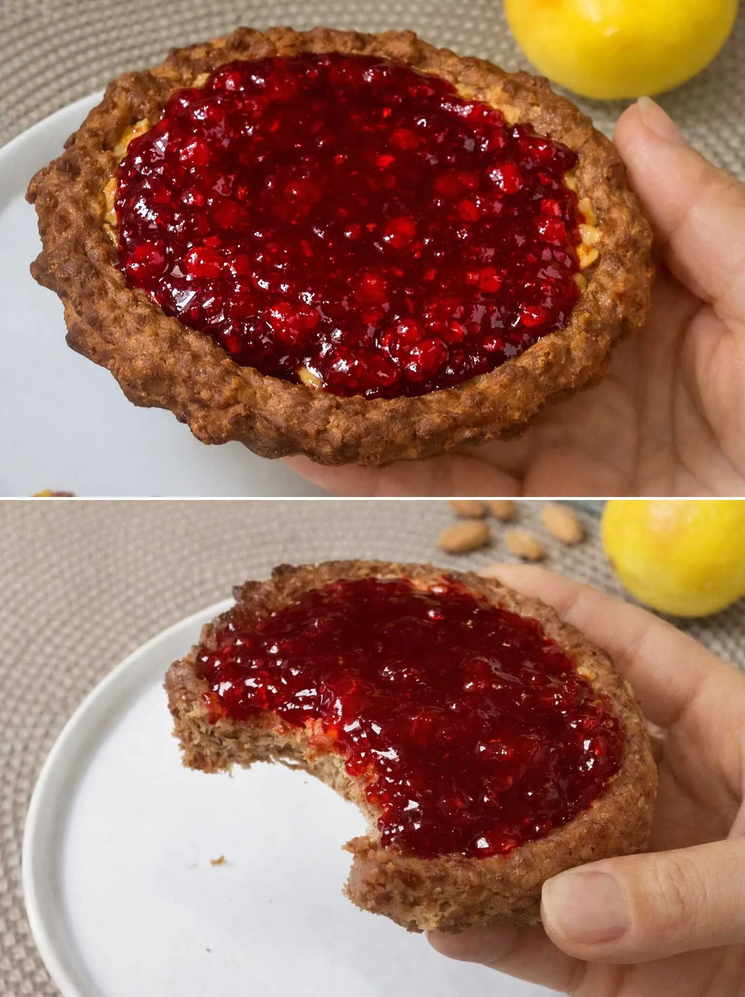 Crostatine mandorle e mela