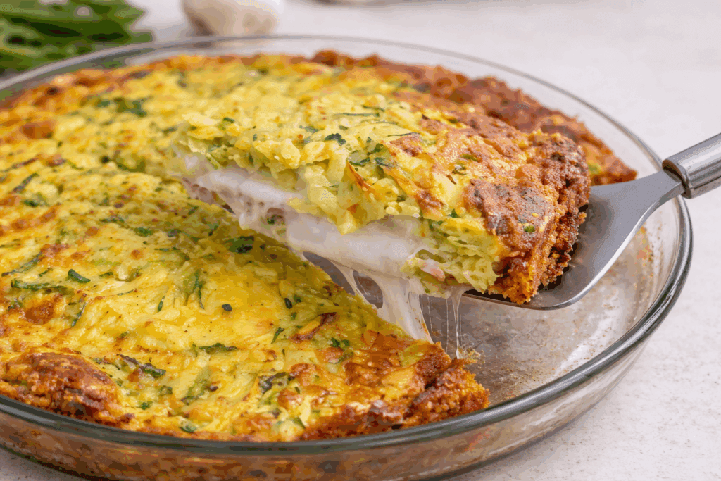 Mi sentivo stanca e affamata ma non volevo mangiare cose pesanti, così è nato questo tortino di zucchine semplice e nutriente che non pesa sulla digestione