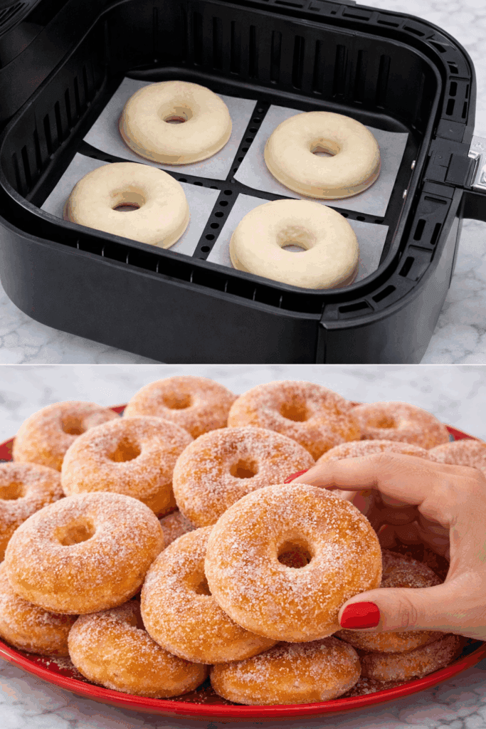 Quando ho voglia di qualcosa di dolce (ma cerco di non esagerare troppo): le mie graffe leggere in friggitrice ad aria, senza patate