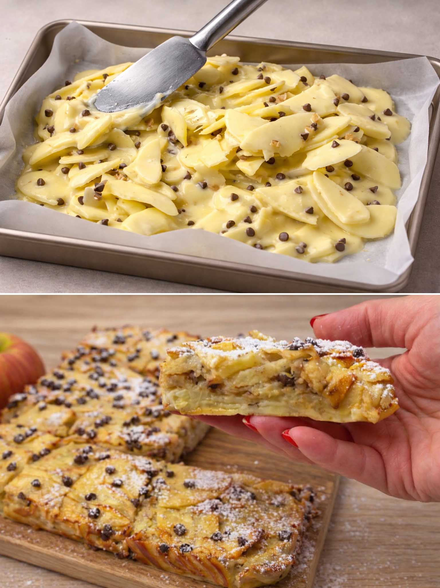 Torta di mele con gocce di cioccolato