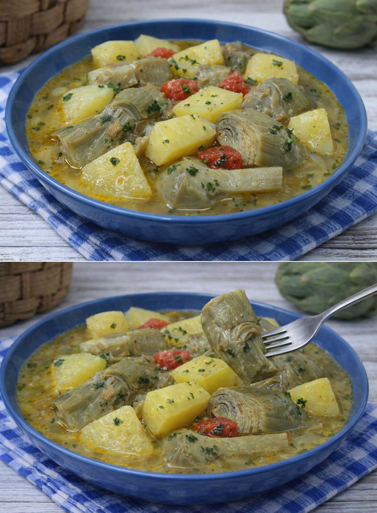 Zuppa di carciofi e patate