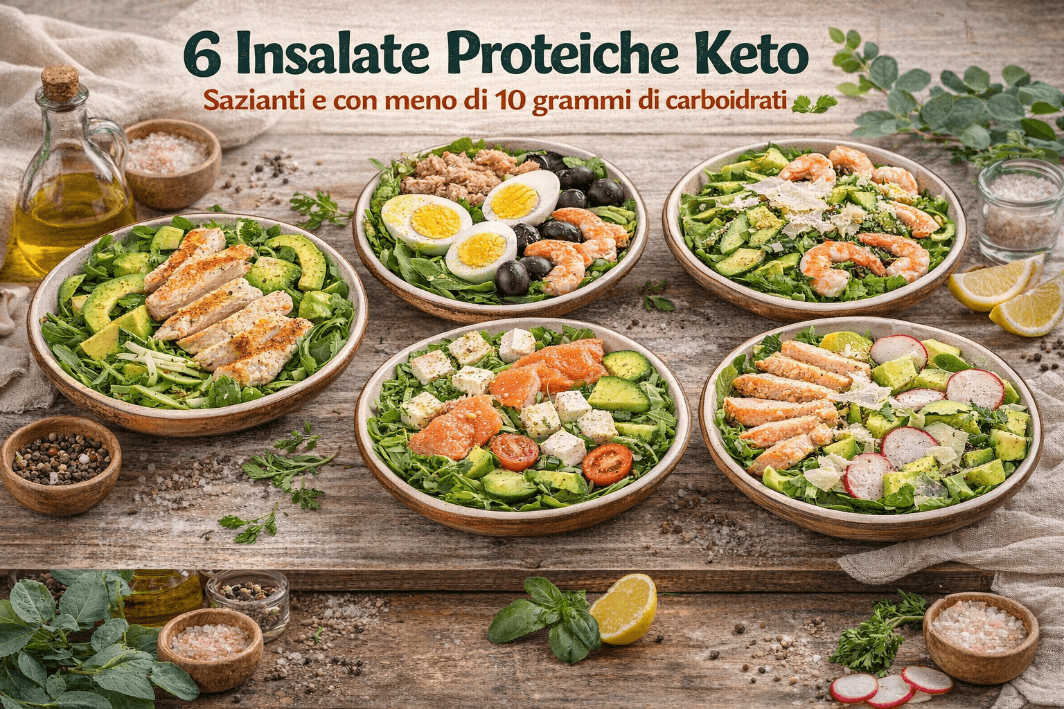 6 Insalate proteiche e keto