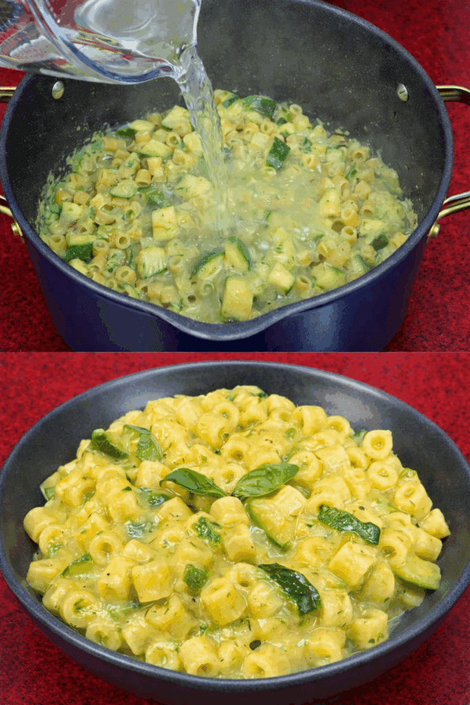 Non avevo quasi niente in casa, ma me la sono cavata lo stesso con questa pasta e zucchine: è venuta così cremosa e saporita che domani me la rifaccio!