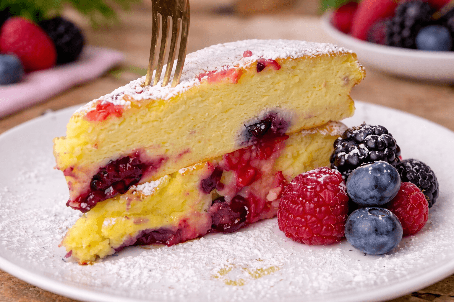 Torta allo yogurt e frutti di bosco