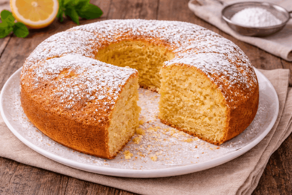 Torta all’acqua al limone sofficissima: ricetta senza uova, senza latte e senza burro