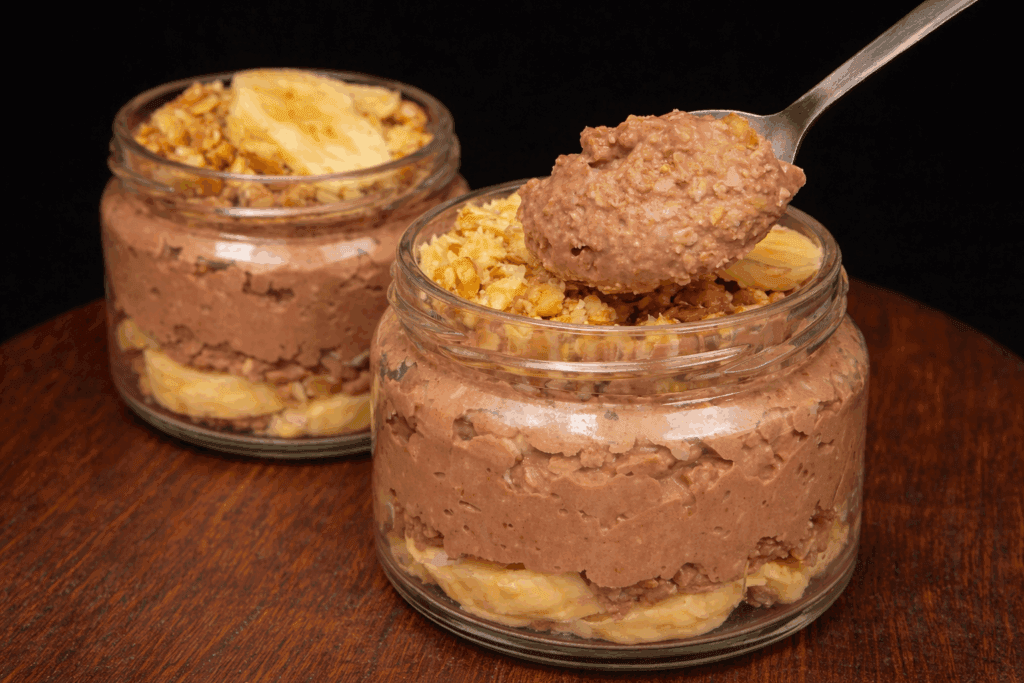 Questa è la colazione che amo di più: cremosa, saziante e golosa. Ne mangio un barattolo intero al mattino e sto bene fino a pranzo!
