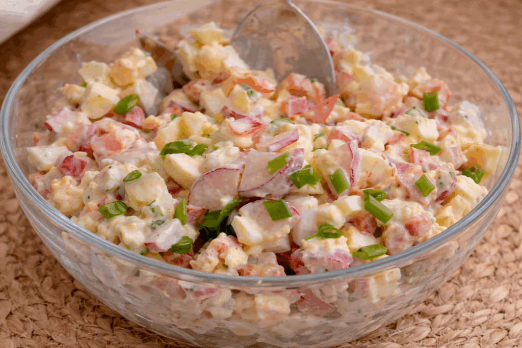 A casa mia non può mancare l’insalata di Pasqua: fresca, cremosa e diversa dal solito ma tanto buona (ogni anno non ne avanza mai)