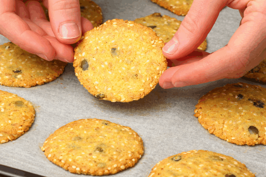 Ne preparo sempre un bel po’, così quando mi viene fame mi salvo con questi crackers di lenticchie sani e proteici