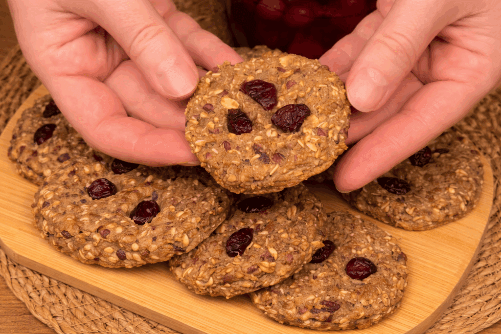 Non volevo i soliti biscotti secchi che dopo mezz’ora ti fanno venire di nuovo fame, così ho preparato questi: mi aiutano ad arrivare fino al pasto dopo!