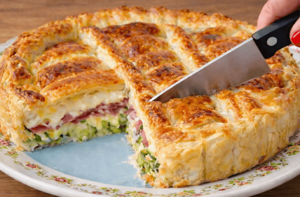 Torta salata di zucchine e speck