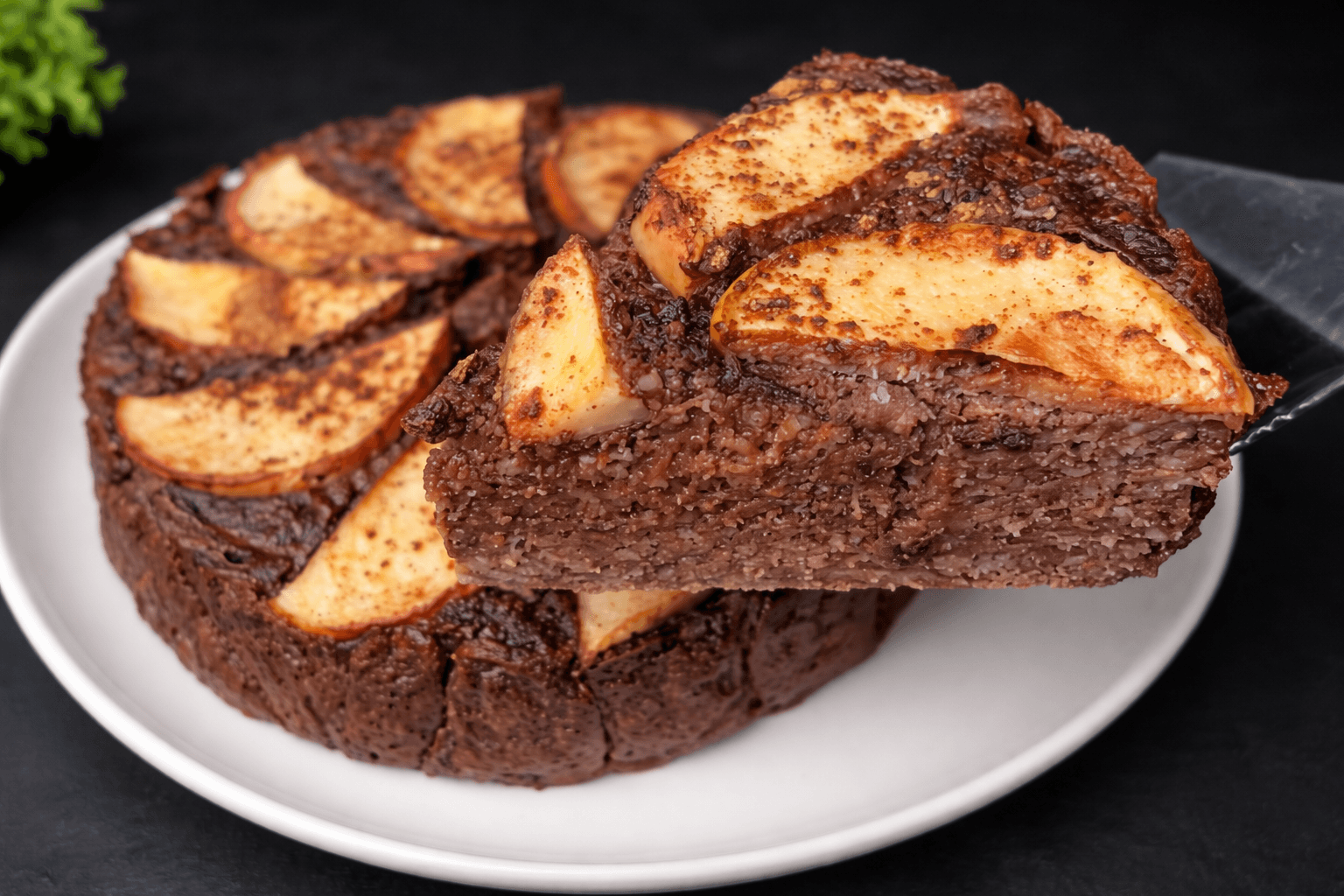 Torta di avena, cacao e mele
