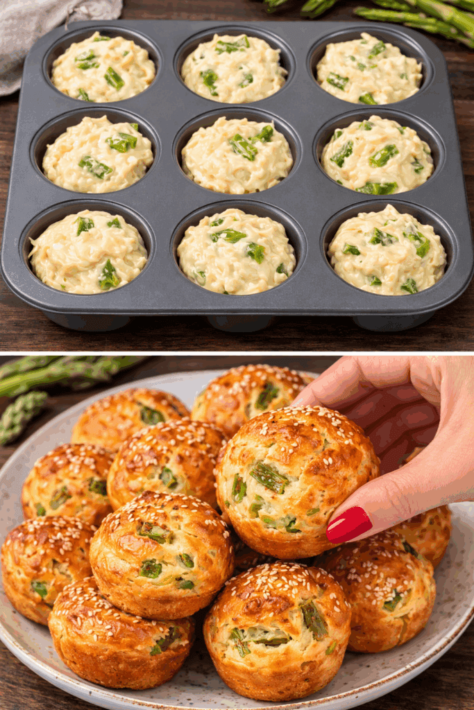 Quando arrivano gli asparagi finisco spesso per fare questi muffin, vengono così soffici che uno tira subito l’altro: te li consiglio!