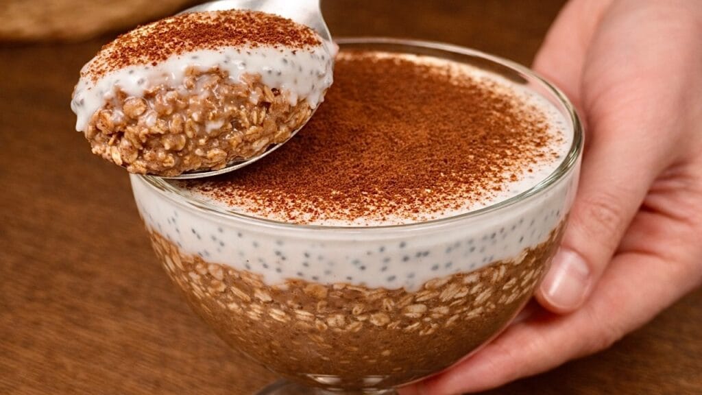 Dopo le abbuffate di Pasqua ricomincio con questo tiramisù con avena, chia e yogurt: fresco, cremoso e perfetto per tenermi leggera e sgonfiarmi!