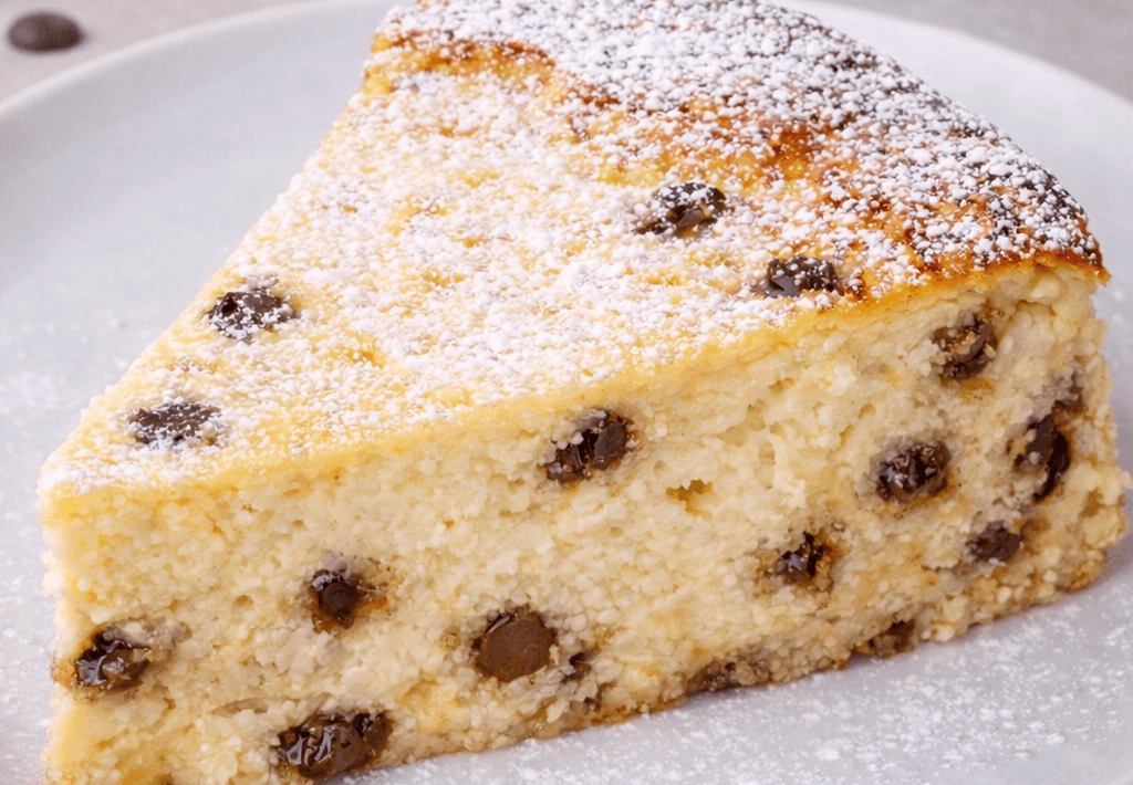 Torta di ricotta e gocce di cioccolato