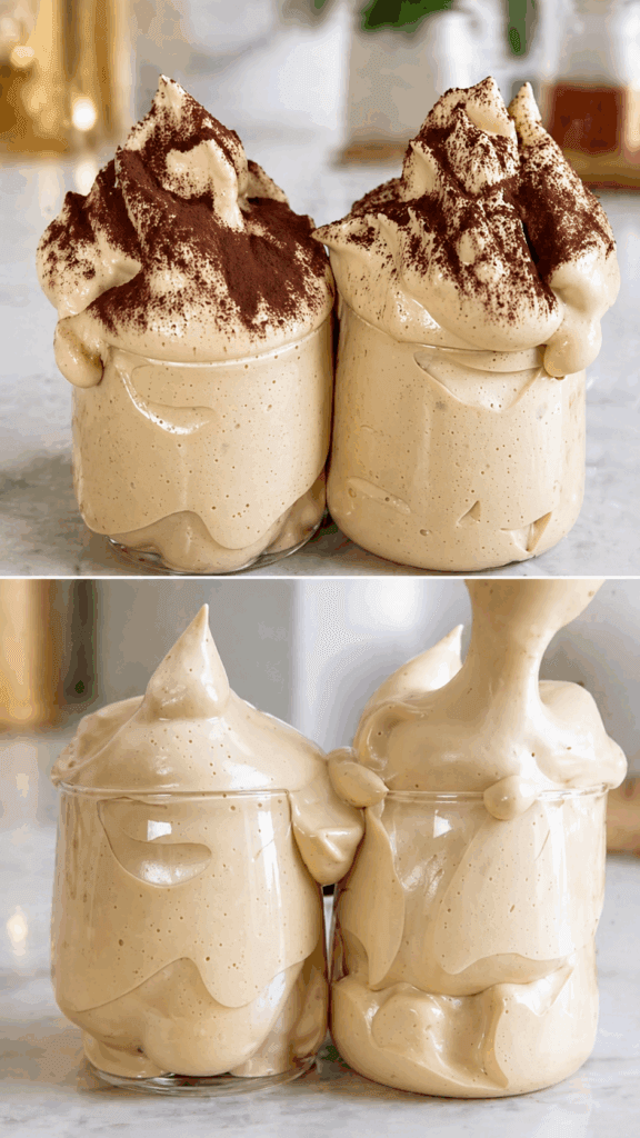 Questo spumone al caffè freddo è la ricetta furba che mi salva per tutta l’estate: con solo 10 Kcal, senza panna e senza zucchero e a me piace così!