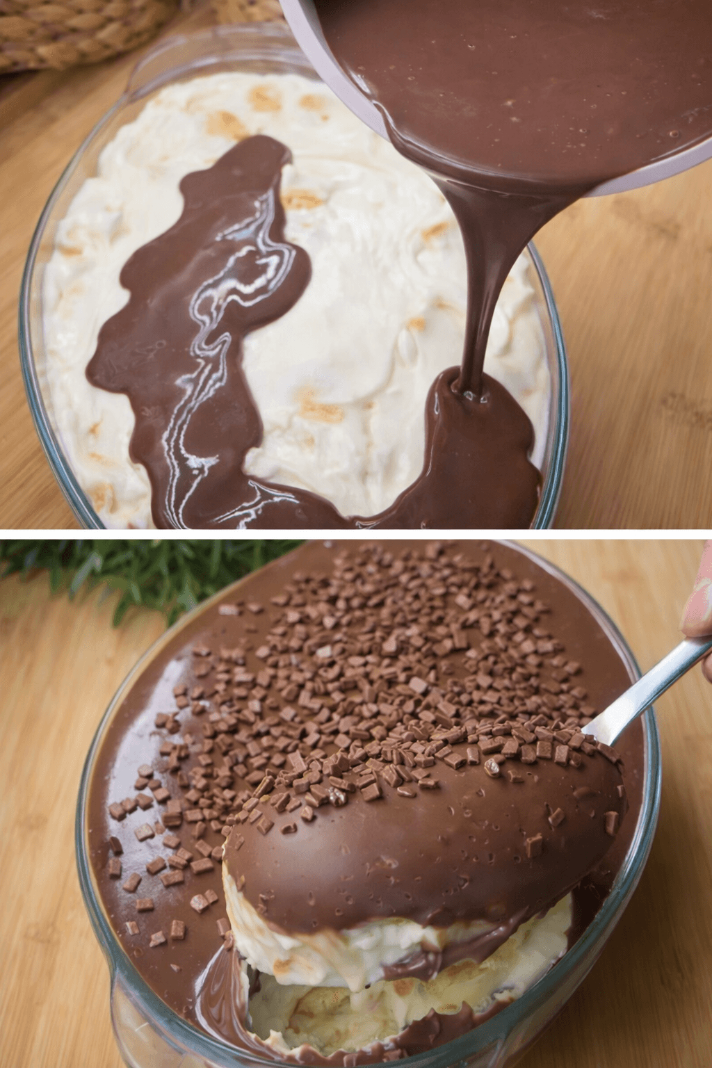 Dolce freddi con savoiardi, crema e cioccolato
