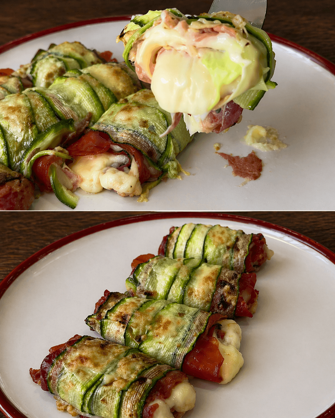 Involtini di zucchine, prosciutto e formaggio