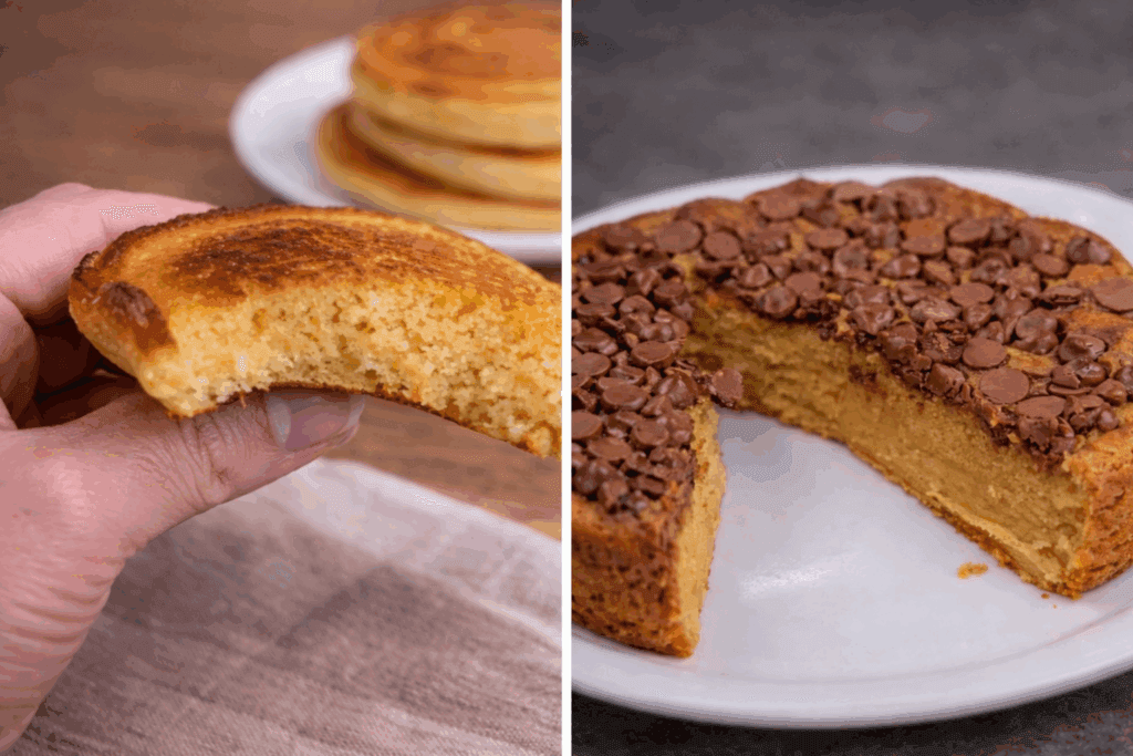 Con un solo impasto ho fatto sia dei pancakes che una tortina a dieta: la ricetta furba 2 in 1 che sto rifacendo in continuazione, non pensavo venissero così bene!