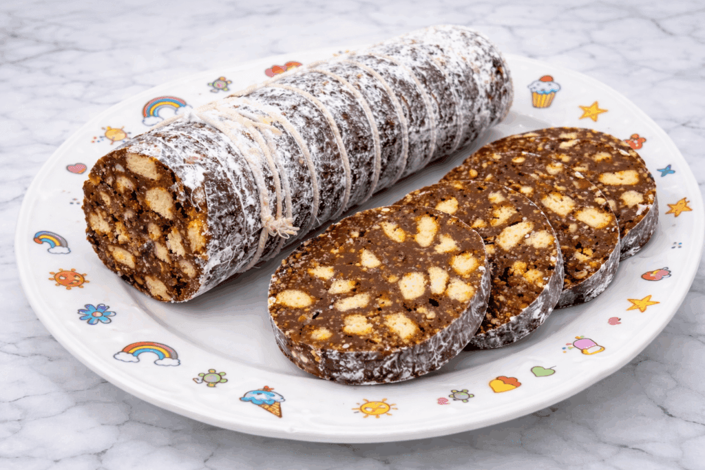 Ho ancora delle uova di Pasqua da finire e ho deciso di usarle facendo un bel salame di cioccolato: è venuto perfetto per la merenda!