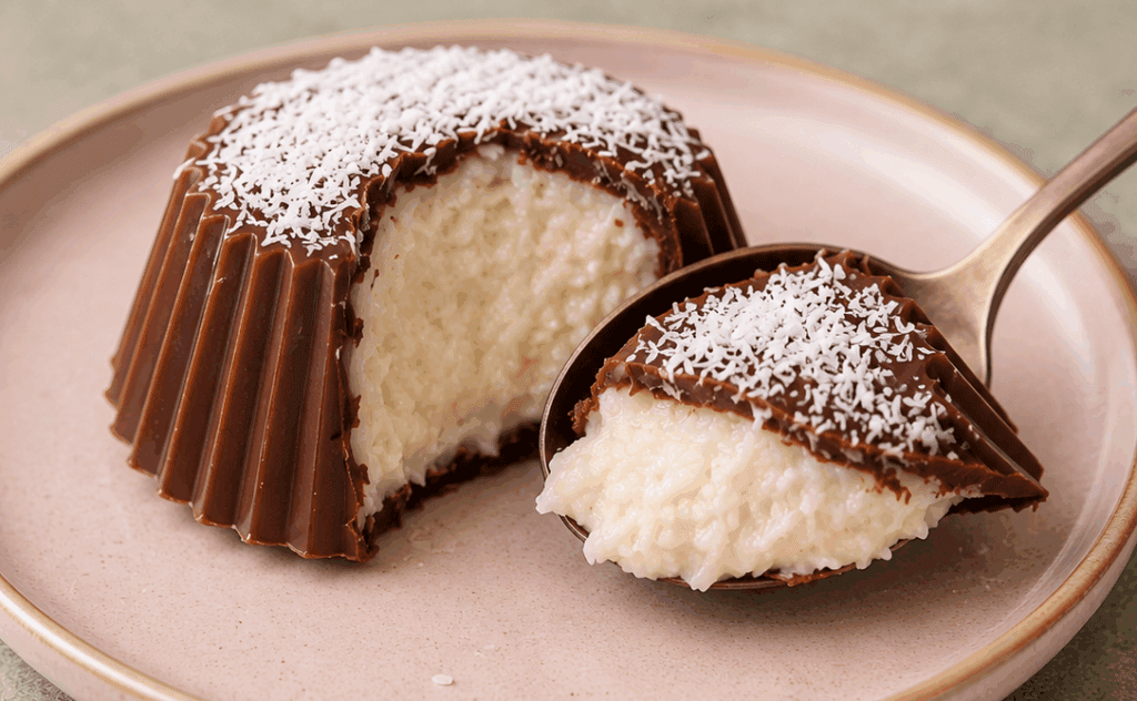 Dessert al cocco e cioccolato con un ripieno morbido che si sciogli in bocca: sono venuti freschi, cremosi e super facili