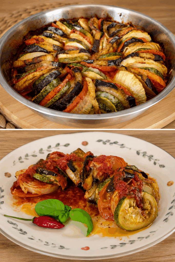 Ho messo melanzane, zucchine, pomodori e cipolle in forno: li mangio sempre quando voglio restare leggera a cena, la mattina dopo mi sento meno gonfia!
