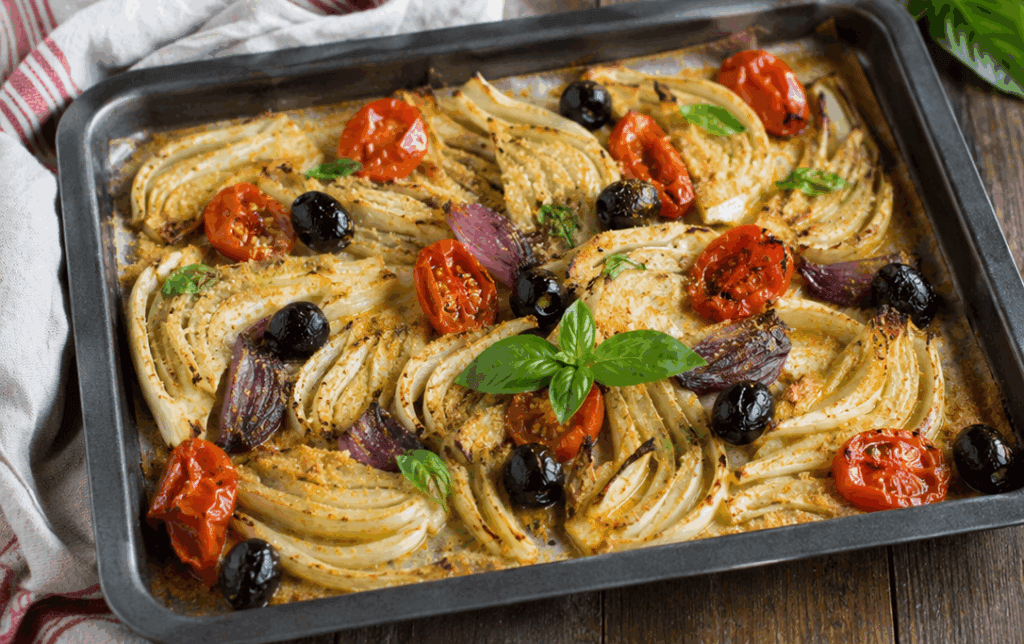 Finocchi gratinati al forno alla mediterranea: ne mangio un piatto intero la sera, sono leggerissimi e dormo una meraviglia!