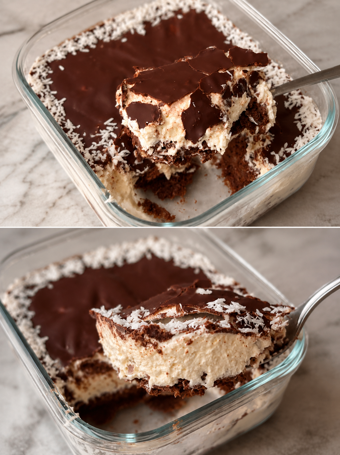Dessert freddo cocco e cioccolato