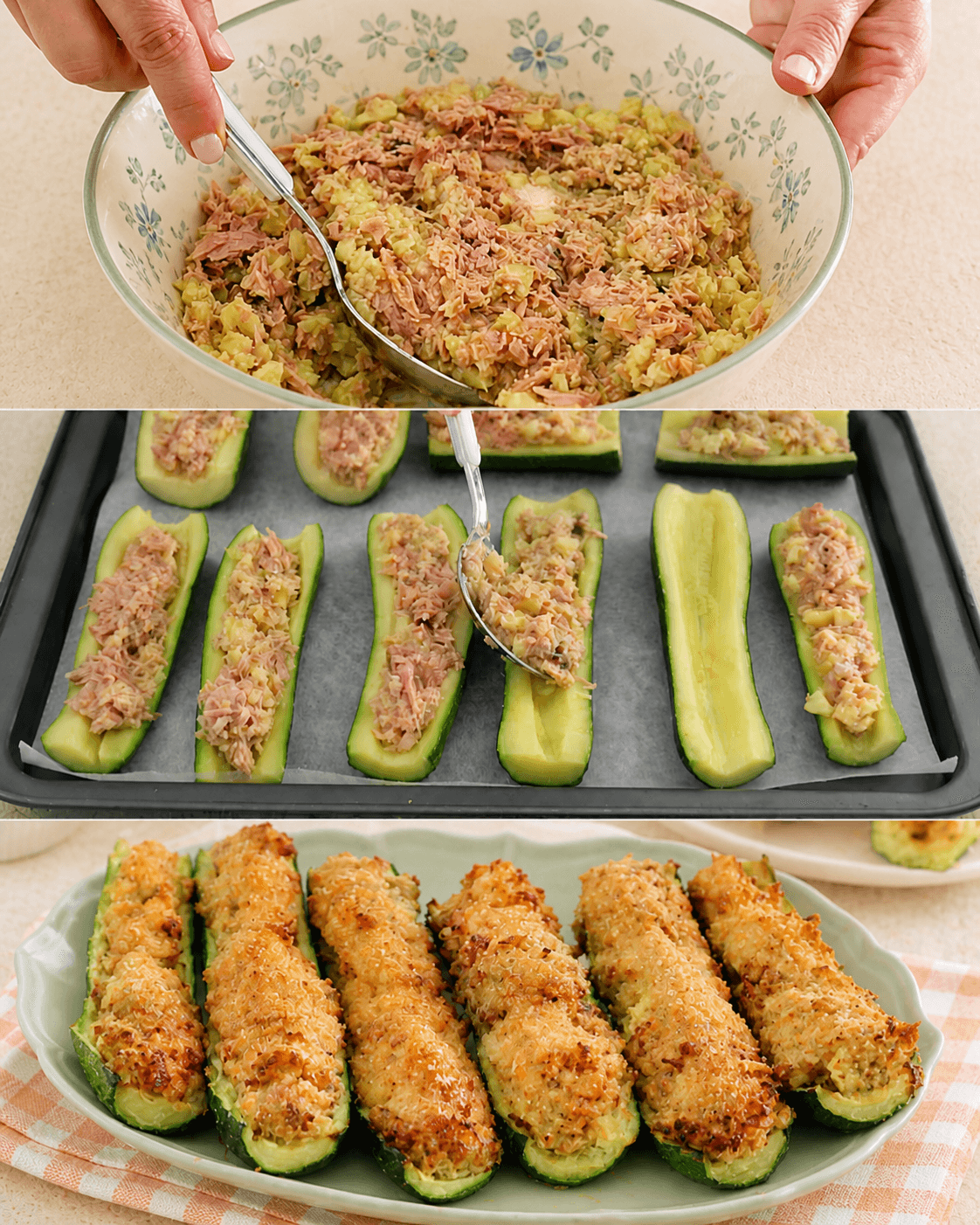 Zucchine ripiene di tonno