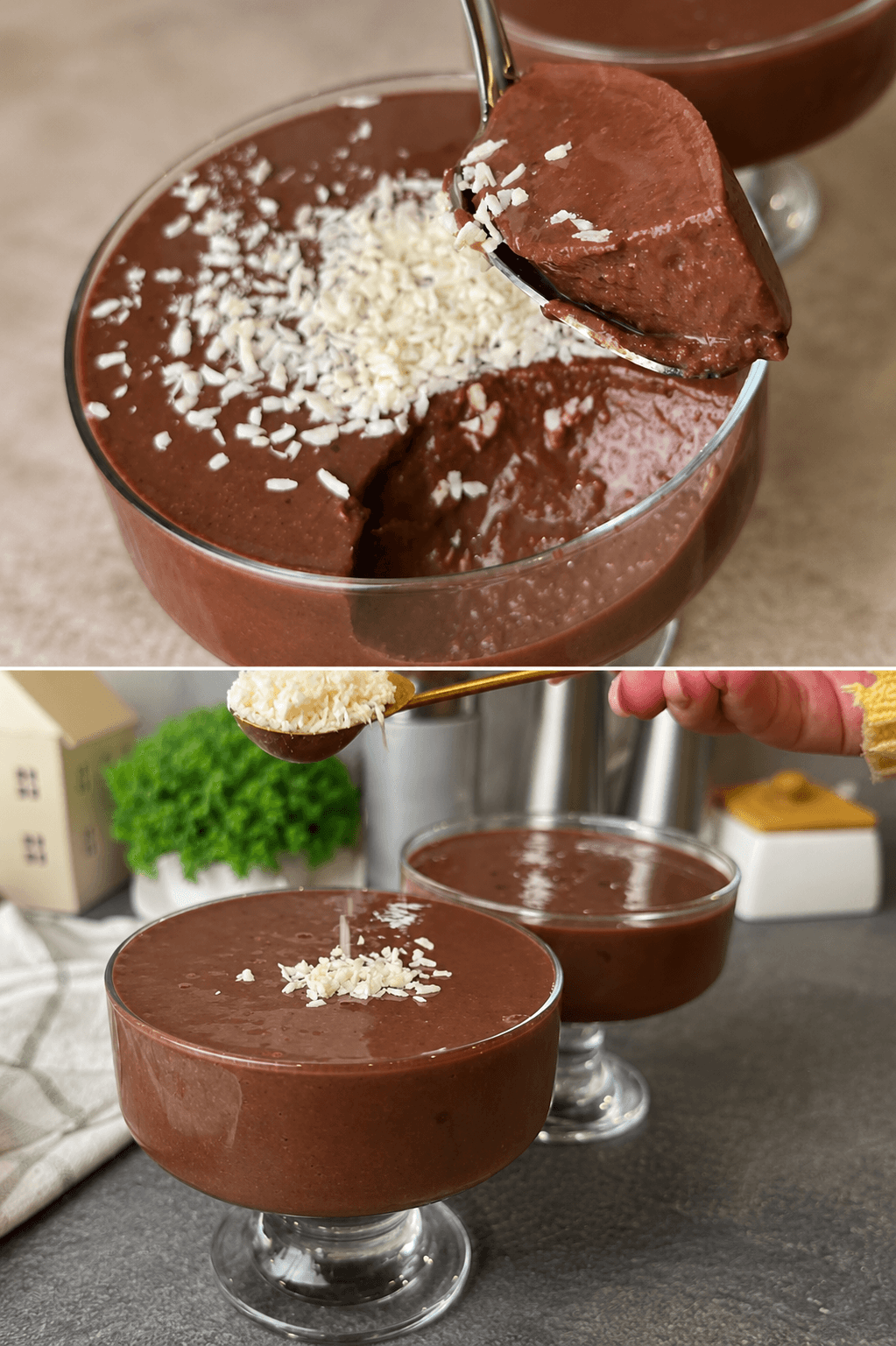 Dessert cremoso cioccolato e cachi