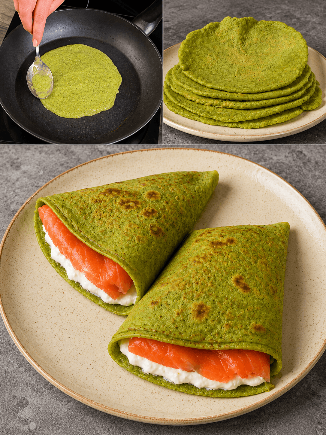Crepes di piselli all'acqua