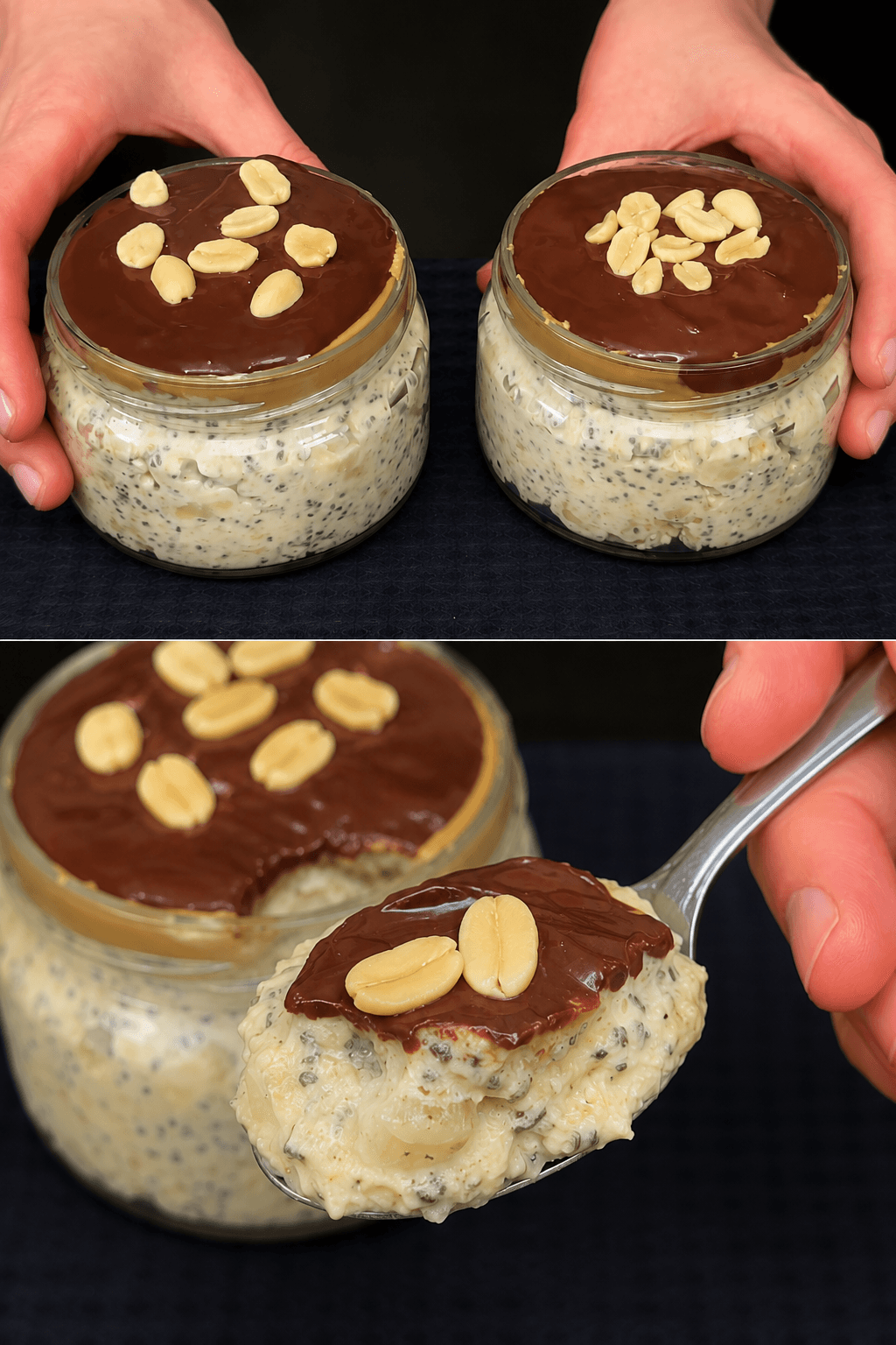 Dessert di avena, banana e arachidi