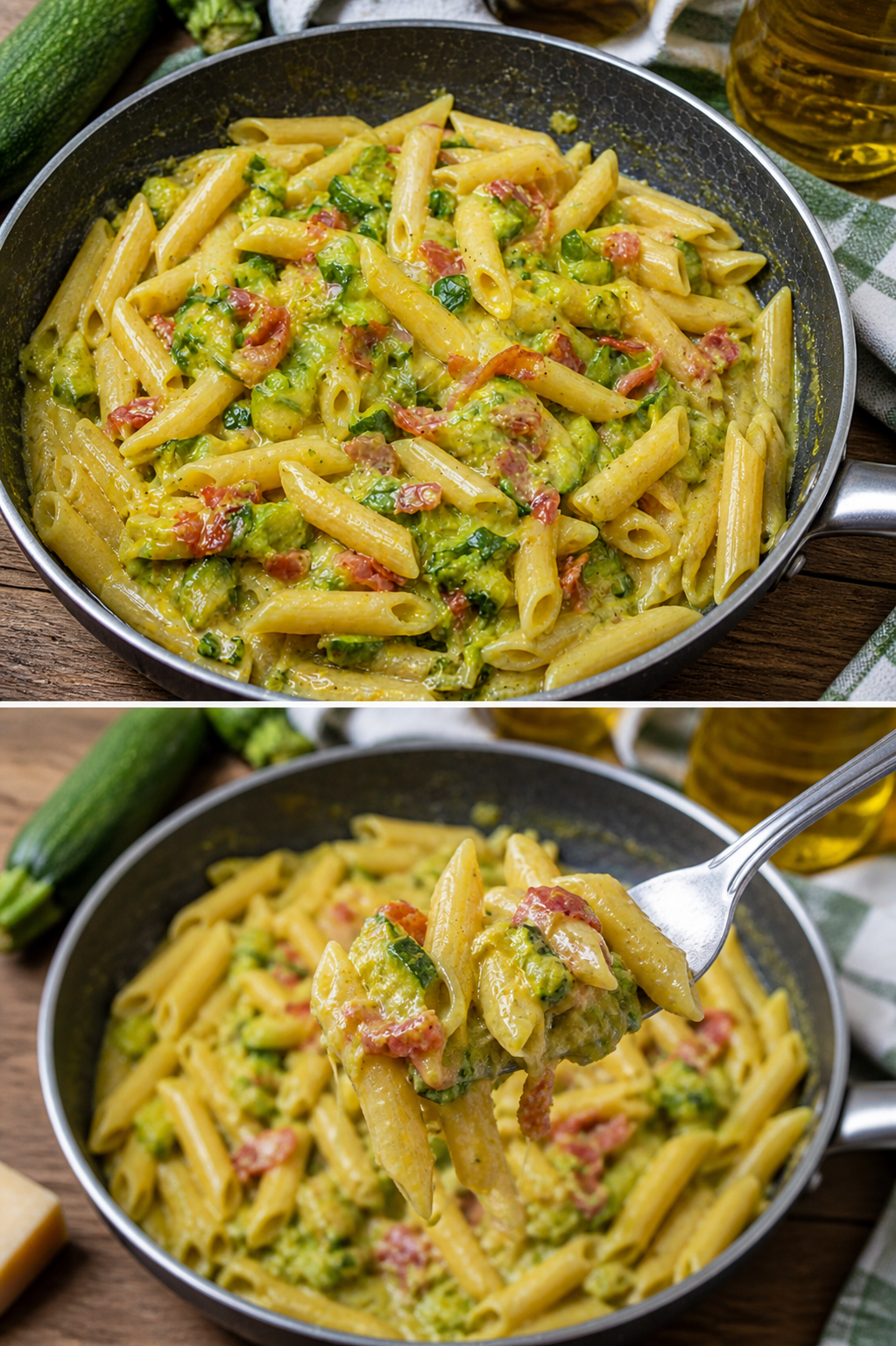 Pasta di zucchine e prosciutto
