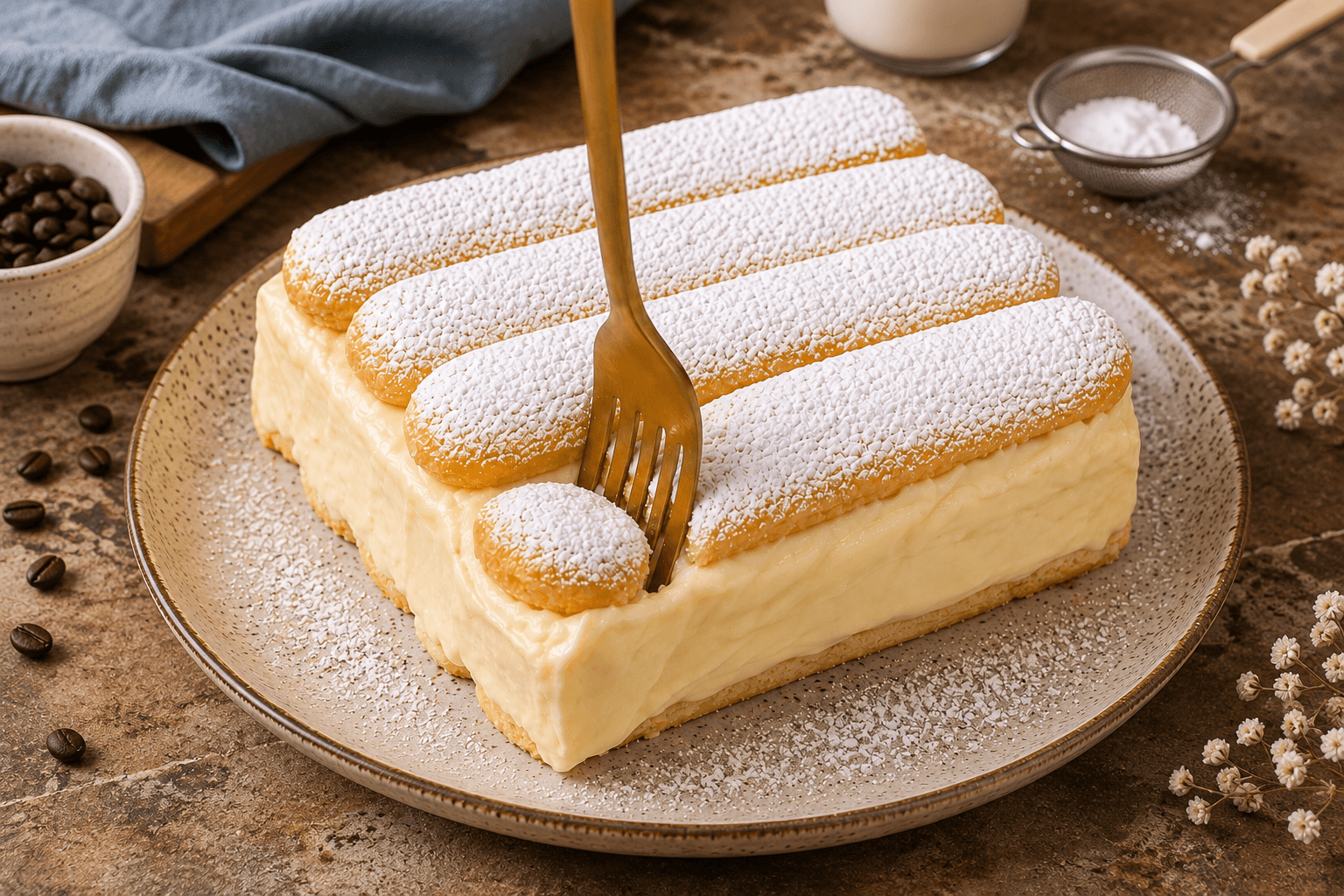 Mattonella di savoiardi e crema