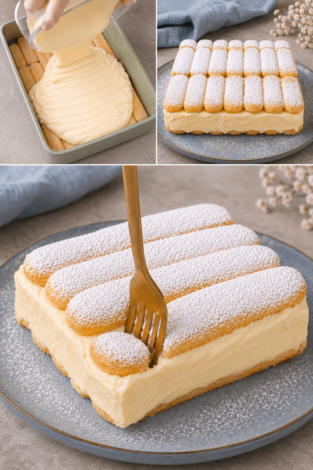 Mattonella di savoiardi e crema