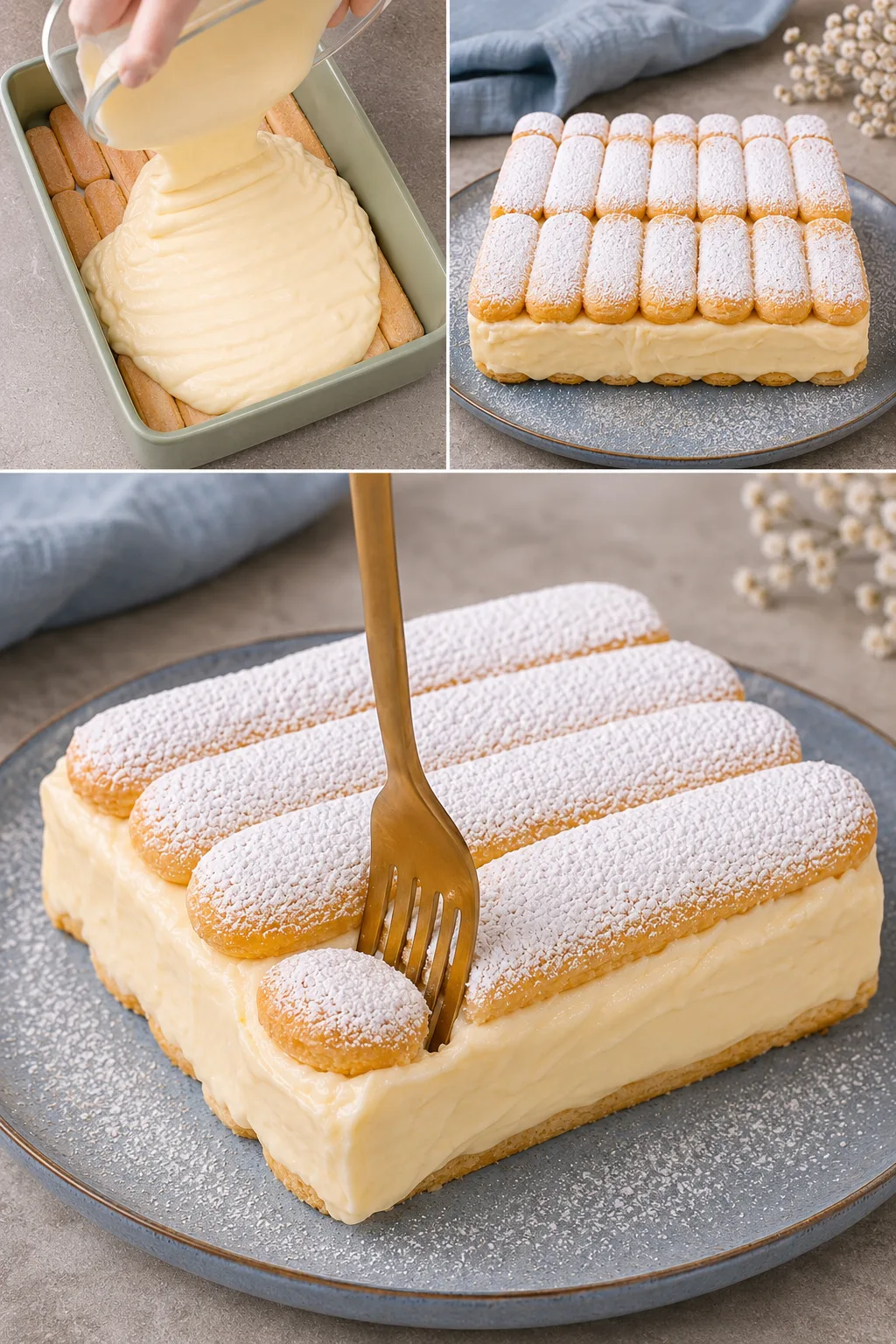 Mattonella di savoiardi e crema