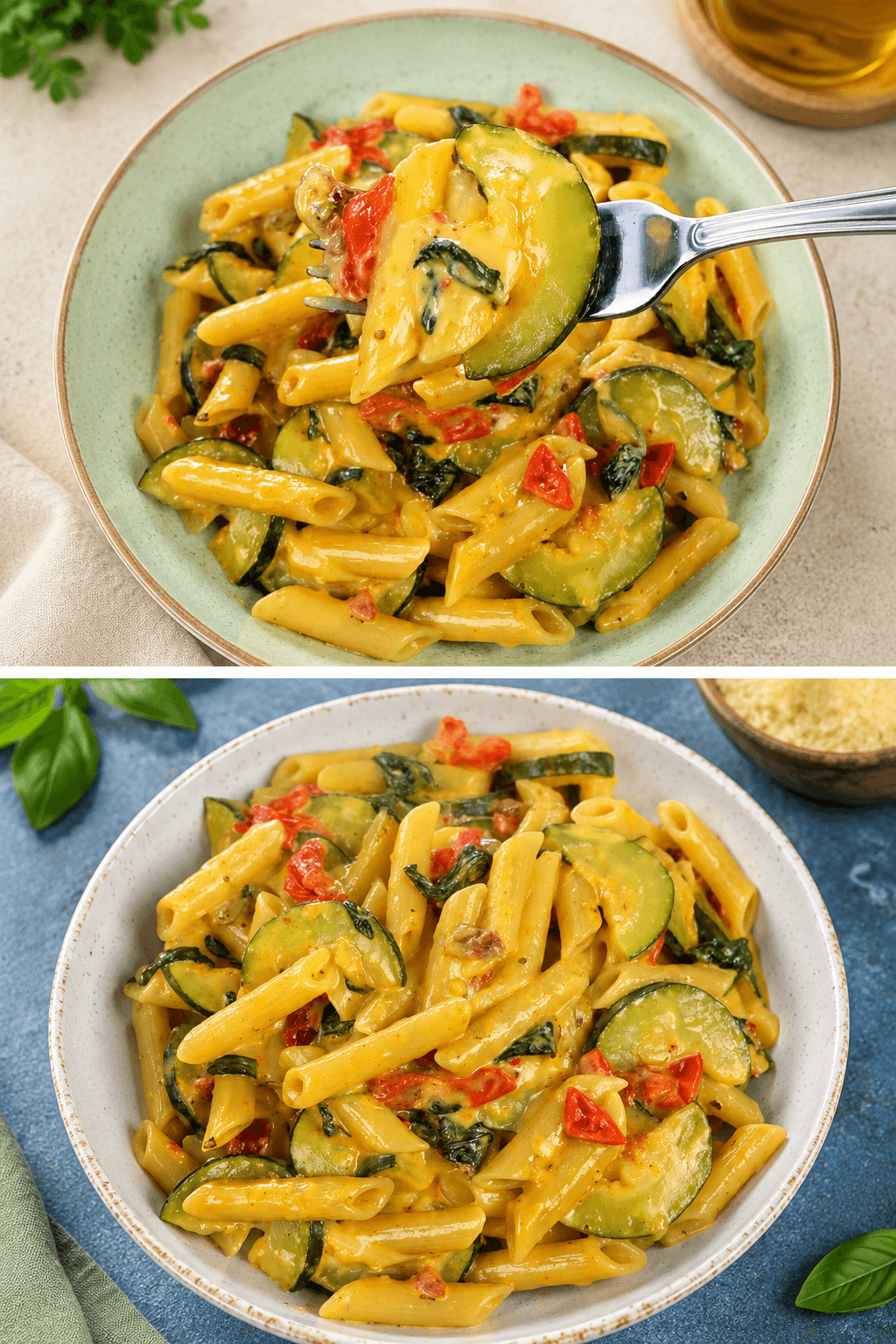 Pasta con zucchine cremosa