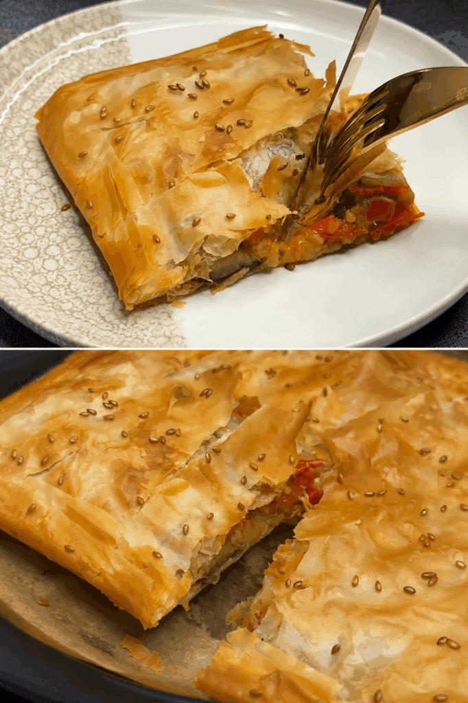 Ho preparato queste melanzane in crosta croccante con pasta fillo e sono venute dorate fuori, morbide dentro e saporitissime e con solo 210 Kcal a porzione!