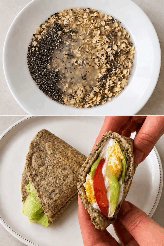 La piadina furba con avena e chia che ti salva pranzo e cena senza impastare nulla, facile da piegare e non mi appesantisce!
