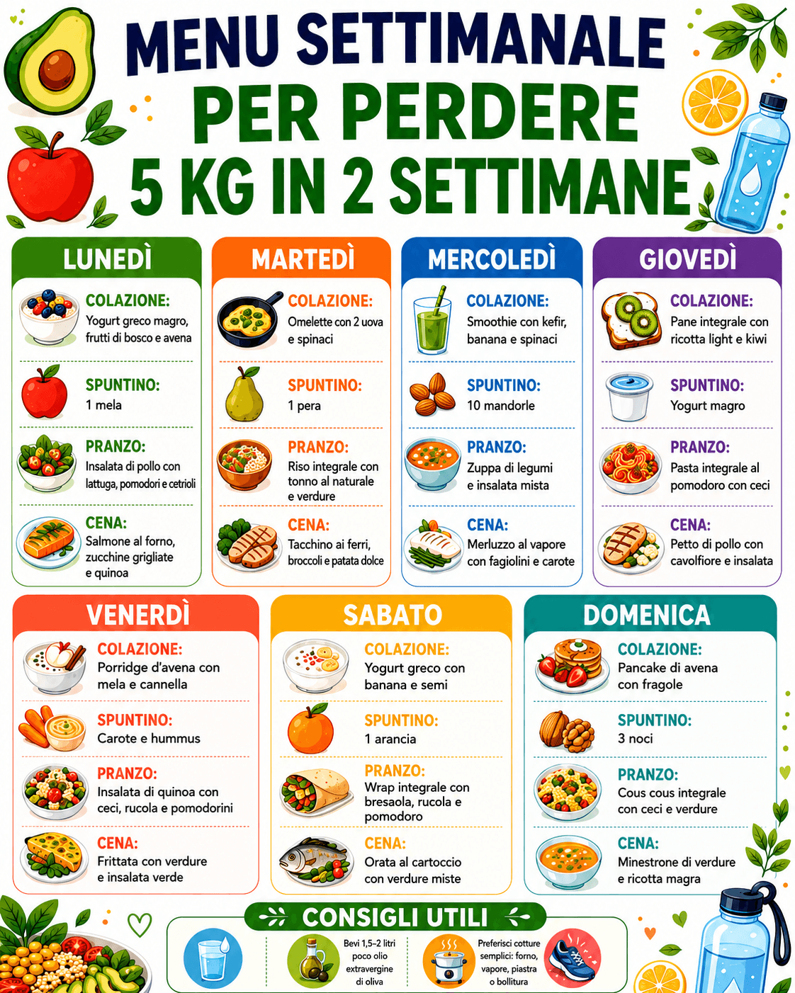 Dieta per dimagrire 5 kg