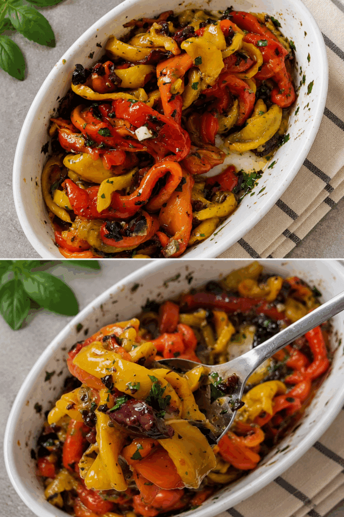 Questi peperoni arrostiti sono venuti teneri, succosi e pieni di sapore: buonissimi sulle bruschette, nella pasta o come contorno freddo estivo