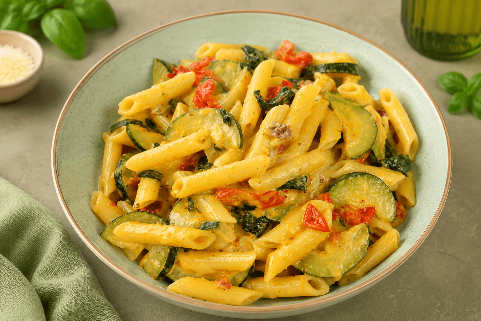 Pasta con zucchine cremosa