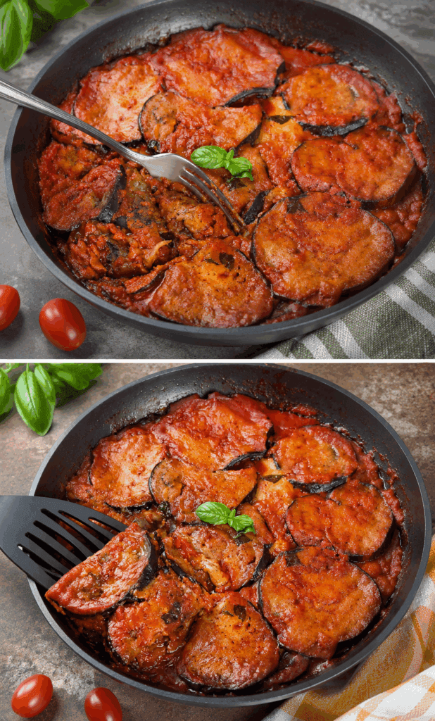 Ho sporcato solo una padella e ho fatto la parmigiana di melanzane più buona del mondo, senza friggere nulla e perfetta anche per perdere chili!