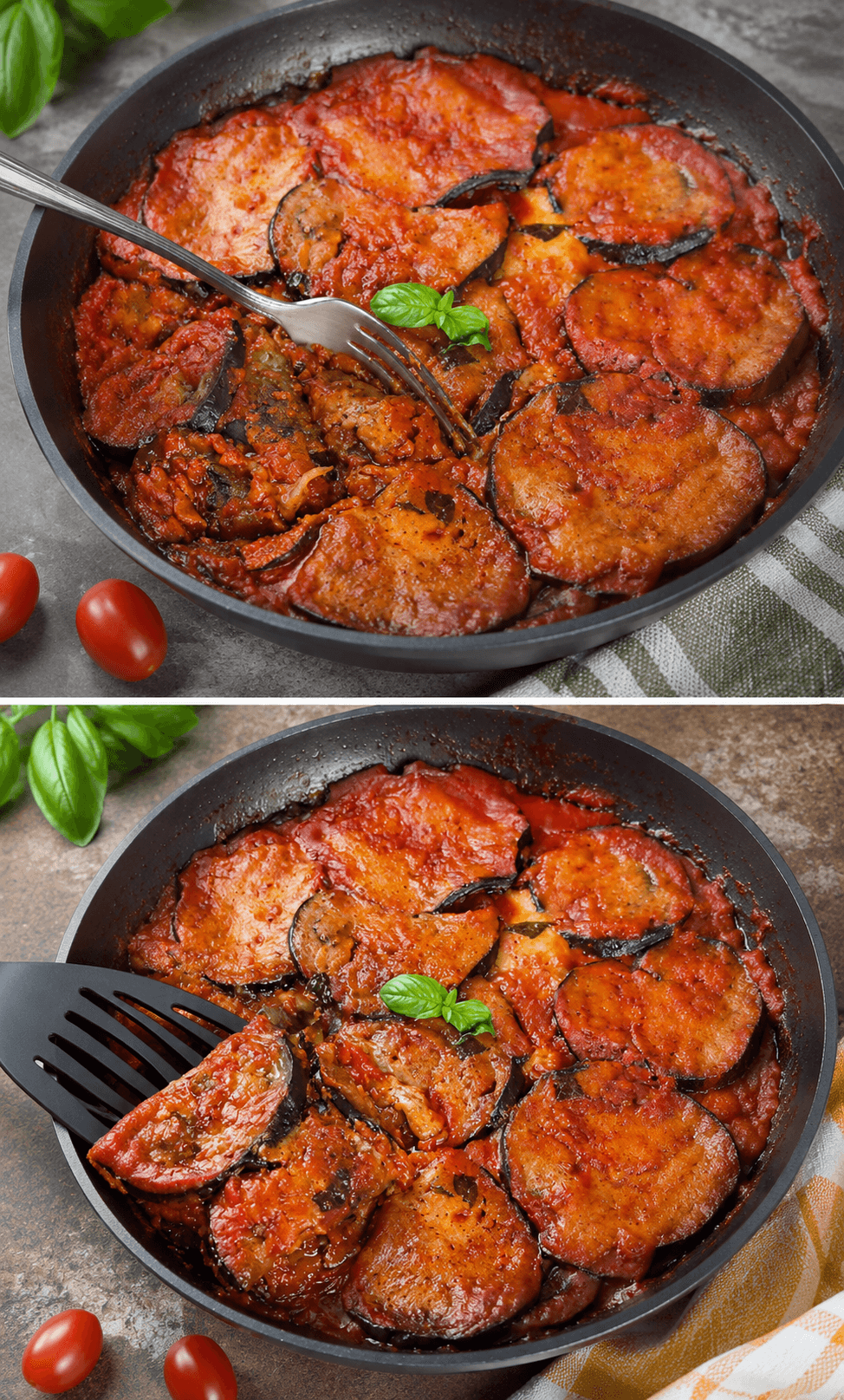 Parmigiana di melanzane in padella