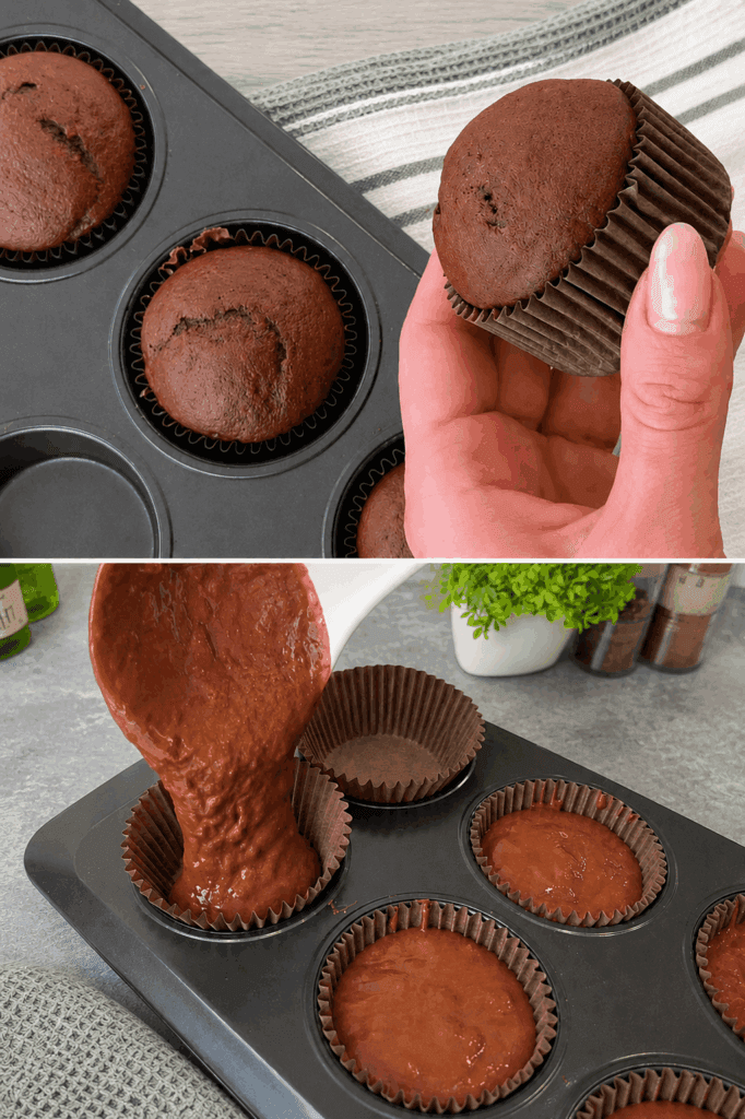 Per la mia colazione golosa stamattina ma sana, ho fatto questi muffin banana e cioccolato con solo 105 Kcal: sono venuti soffici anche senza burro!