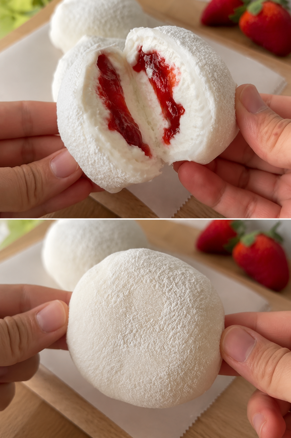 Mochi allo yogurt e fragole