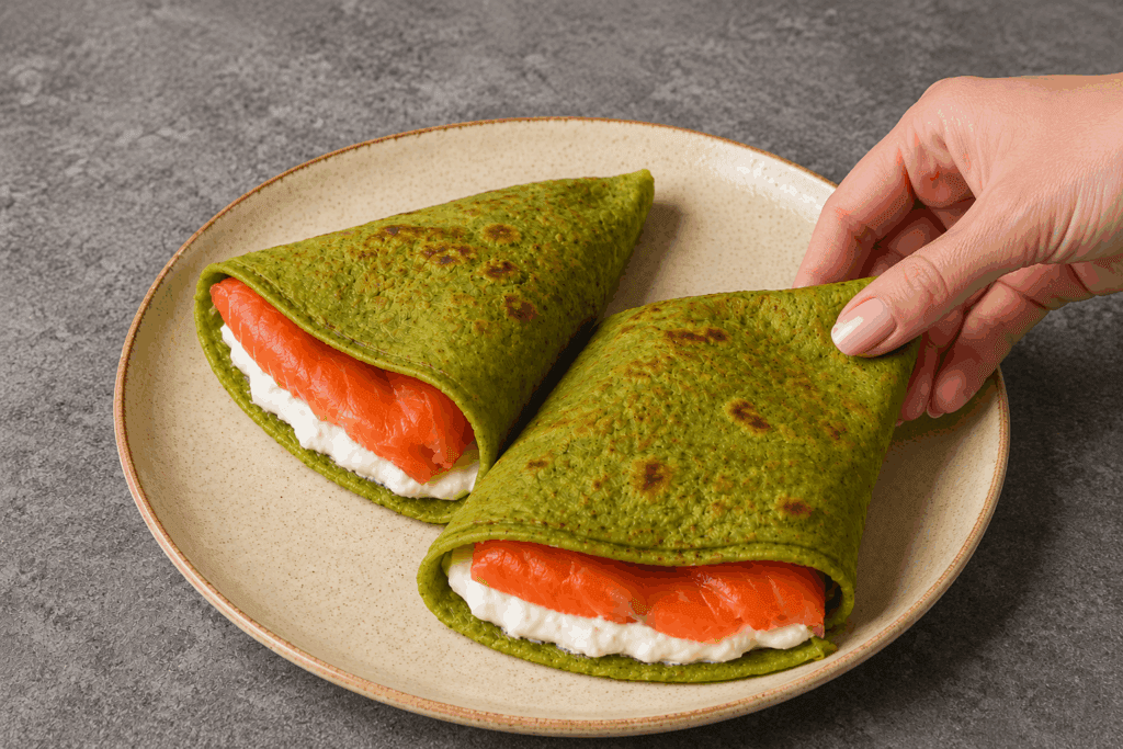 Questa è la mia ricetta delle crêpes salate all’acqua: non uso uova e nemmeno la farina, eppure vengono perfette e buone con solo 120 Kcal!