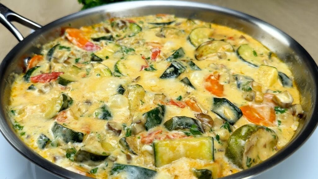Questa ricetta con zucchine, funghi e formaggio è così cremosa che sembra molto più calorica di quello che è, invece ha solo 360 Kcal a porzione!